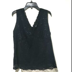 NWT Worthington top blouse black lace